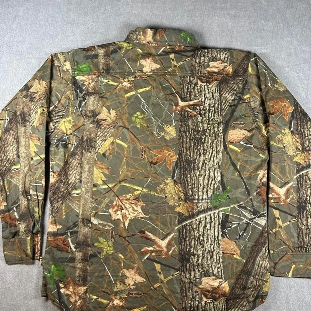 Kings Camo Woodland Shadow Hunting Shirt Mens XL Long Sleeve Cotton Button Down